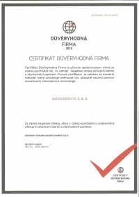 Certifikát důvěryhodná firma