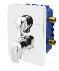 Podomítková termostatická baterie s boxem, 2 vývody