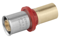 Lisovací AL/PEX přechod 16x2mm na měděnou trubku CU15mm
